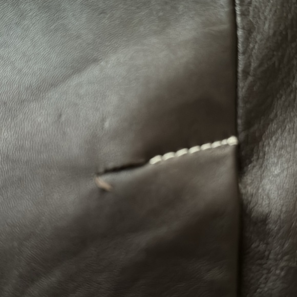 🤎✨Brown GENUINE LEATHER Trench Coat Jacket✨🤎 Size XS to S - Picture 6 of 7